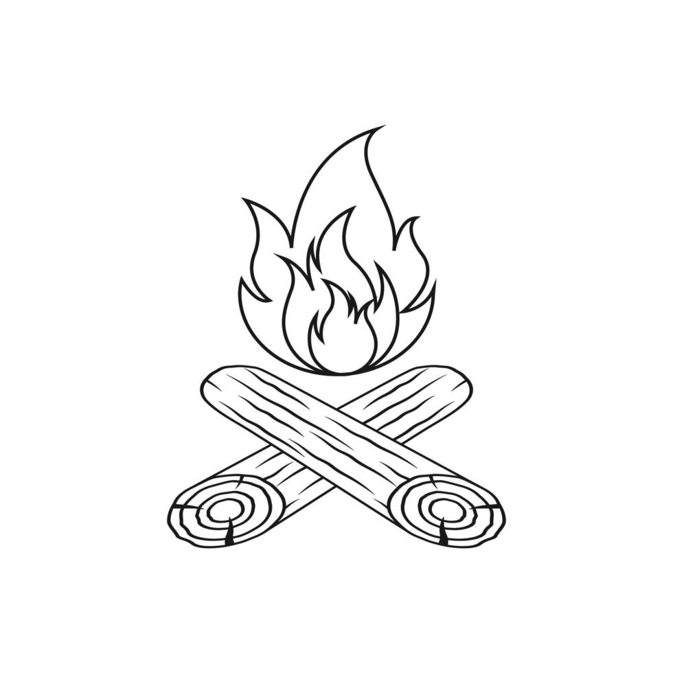 vecteur de modèle de conception d'icône de logo de feu de joie