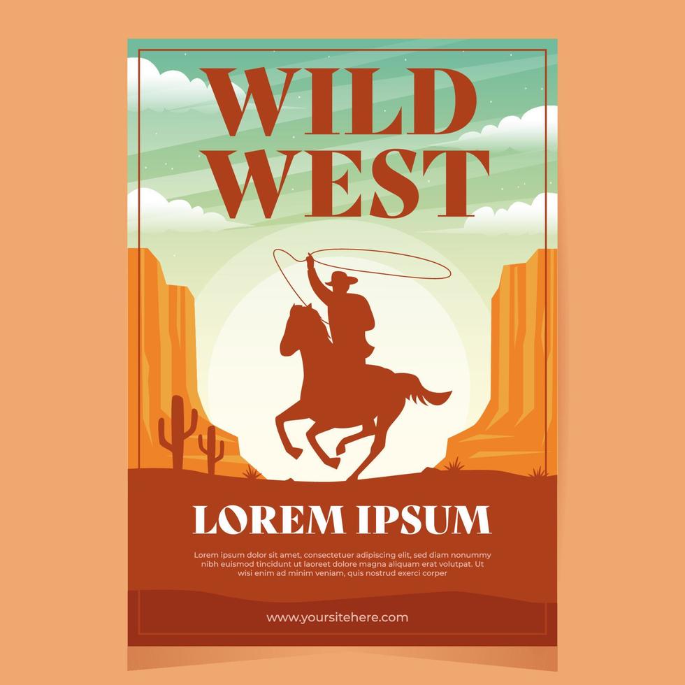 modèle d'affiche du far west vecteur