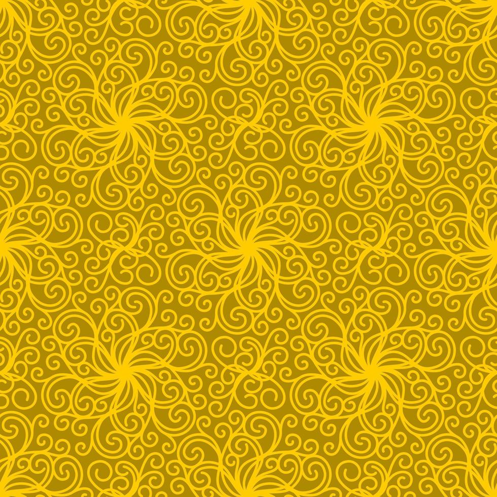 fond jaune vectorielle continue avec des boucles en spirale vecteur