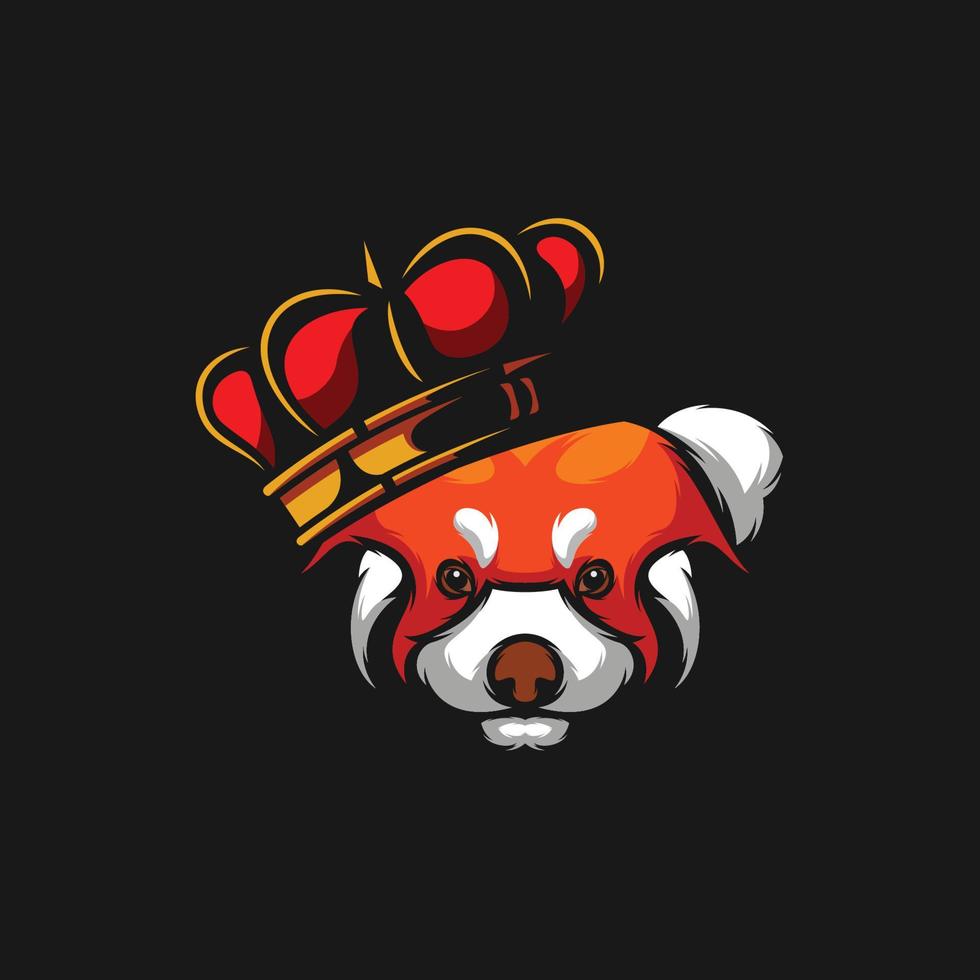 création de logo de mascotte de panda rouge vecteur