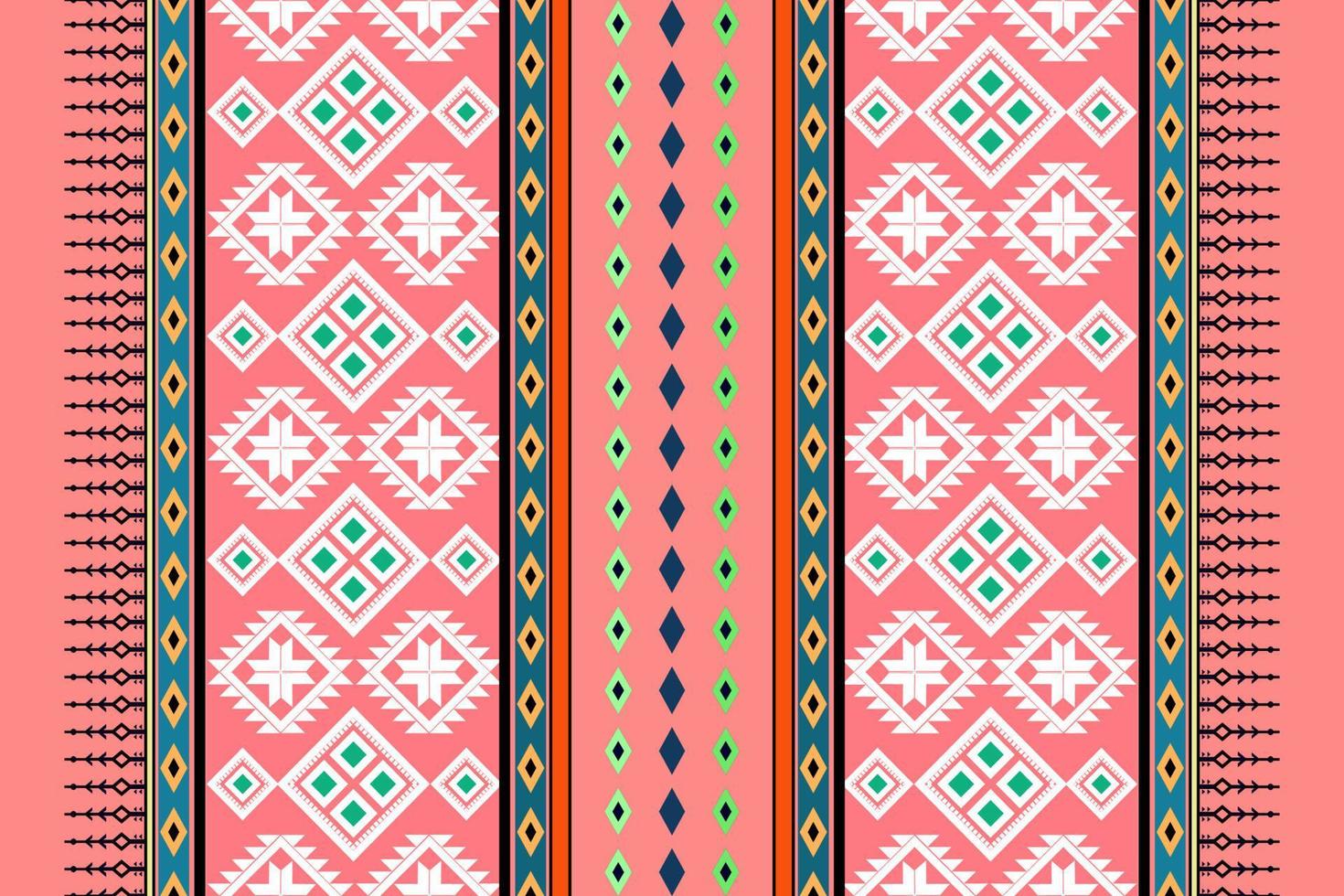 motif boho ethnique avec géométrique dans des couleurs vives. conception pour tapis, papier peint, vêtements, emballage, batik, tissu, style de broderie illustration vectorielle dans des thèmes ethniques. vecteur