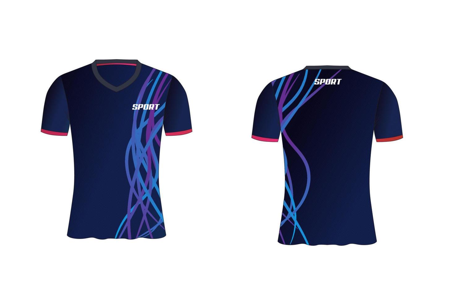 le maillot est une conception de t-shirt de sport moyenne pour l'équipe de football, de basket-ball et de volley-ball vecteur