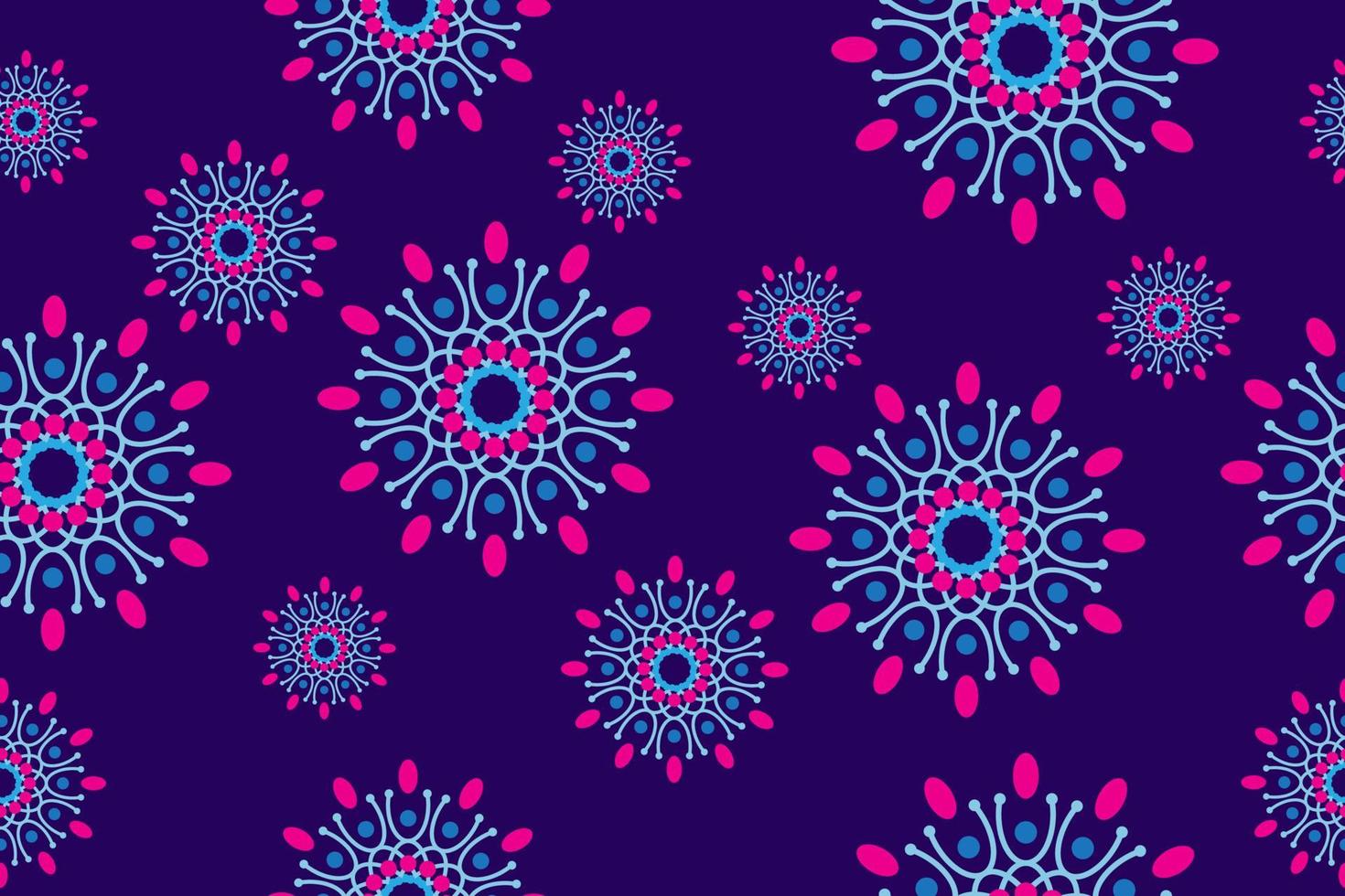 modèle de conception de fond floral abstrait coloré. beau motif de fleurs géométriques sans soudure. conception graphique élégante. ornement vintage à carreler. bleu, cyan, magenta, violet vecteur