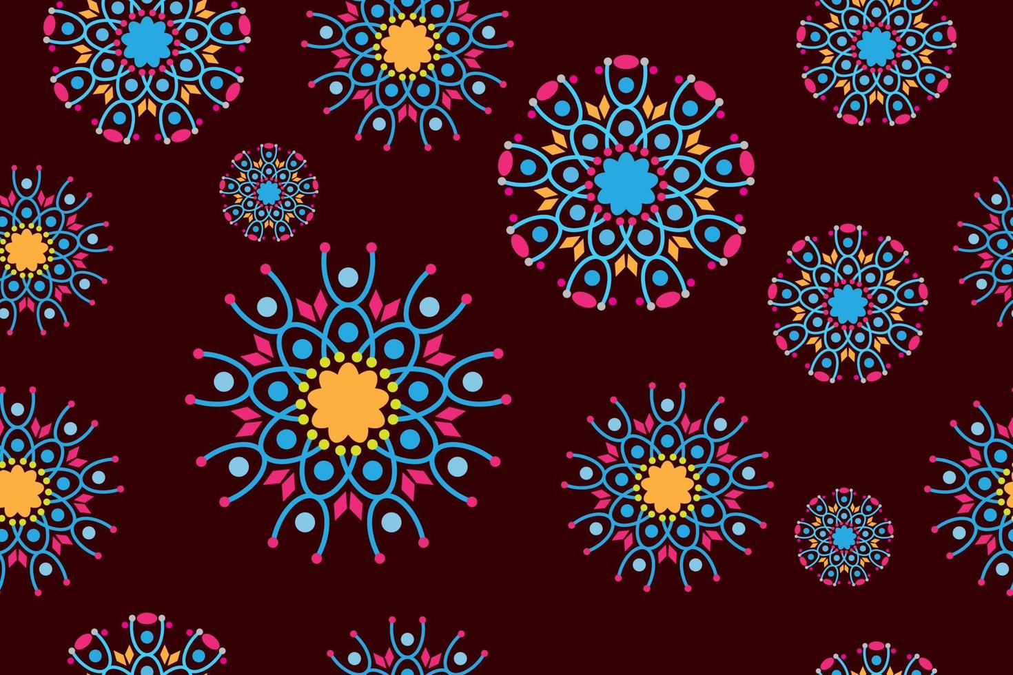 modèle de conception de fond floral abstrait coloré. beau motif de fleurs géométriques sans soudure. ornement vintage à carreler. conception graphique élégante. bleu cyan rose magenta marron beige vecteur