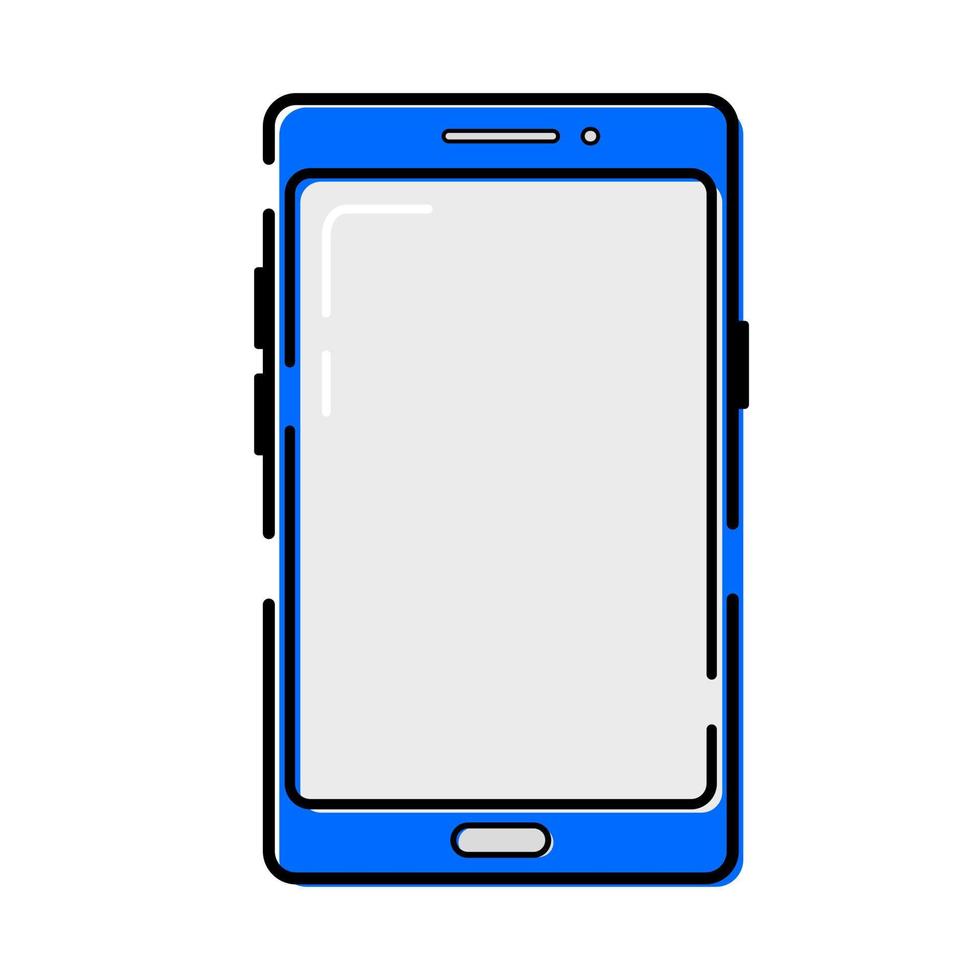 illustration couleur simple avec forme d'écran de téléphone portable sur fond isolé vecteur