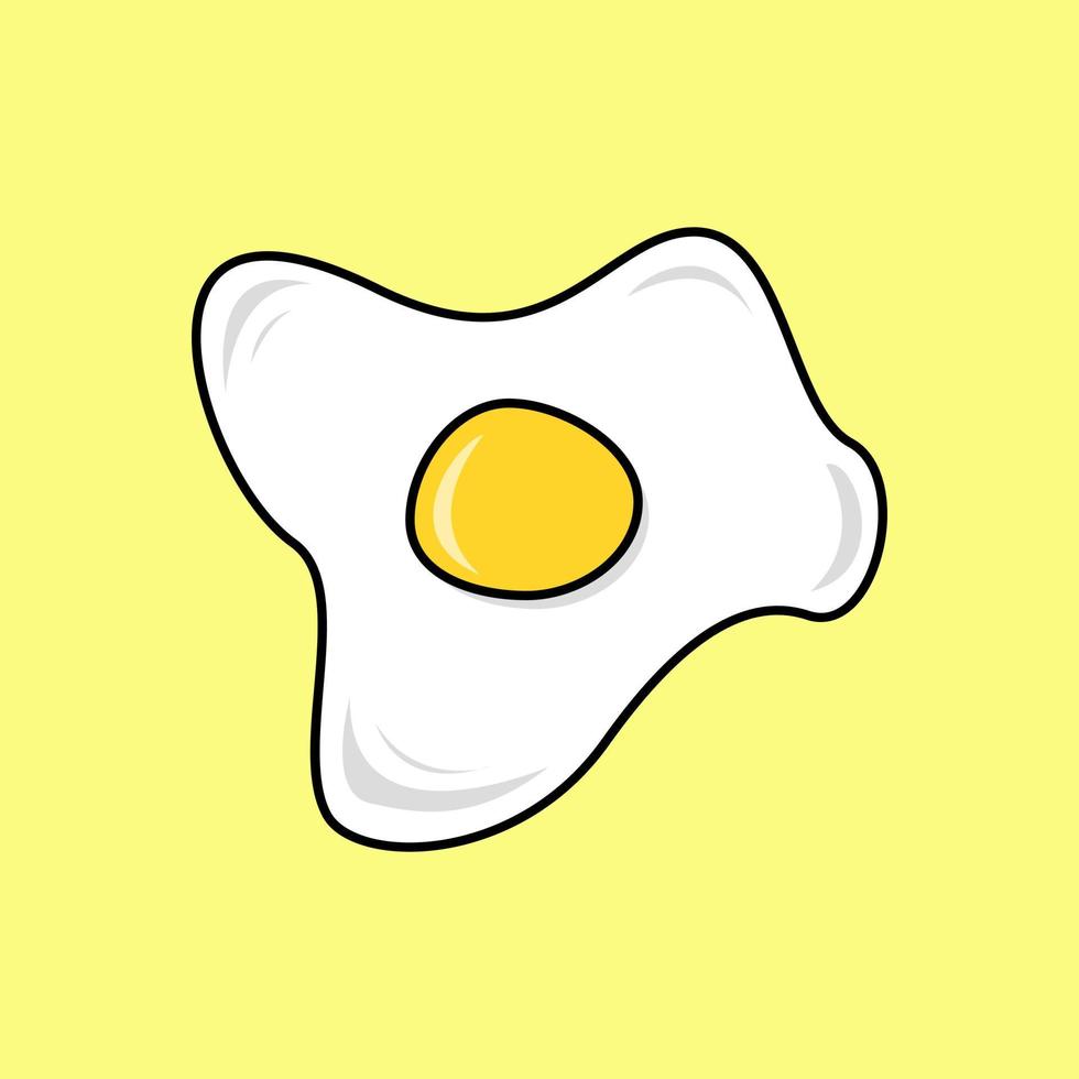 illustration couleur simple avec forme d'omelette sur fond isolé vecteur