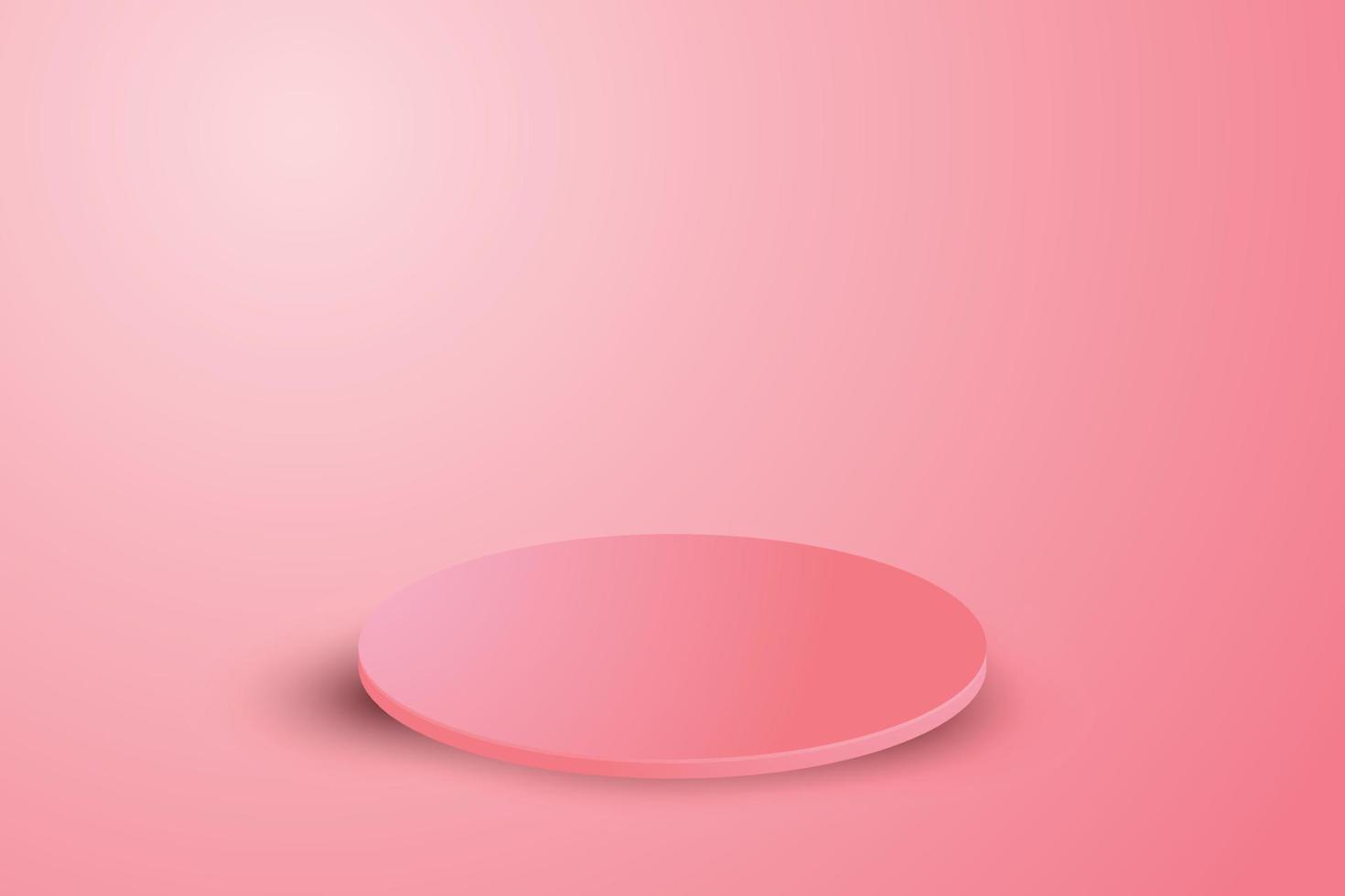 Fond de conception de podium rose mignon de rendu 3d adapté à la publicité vecteur