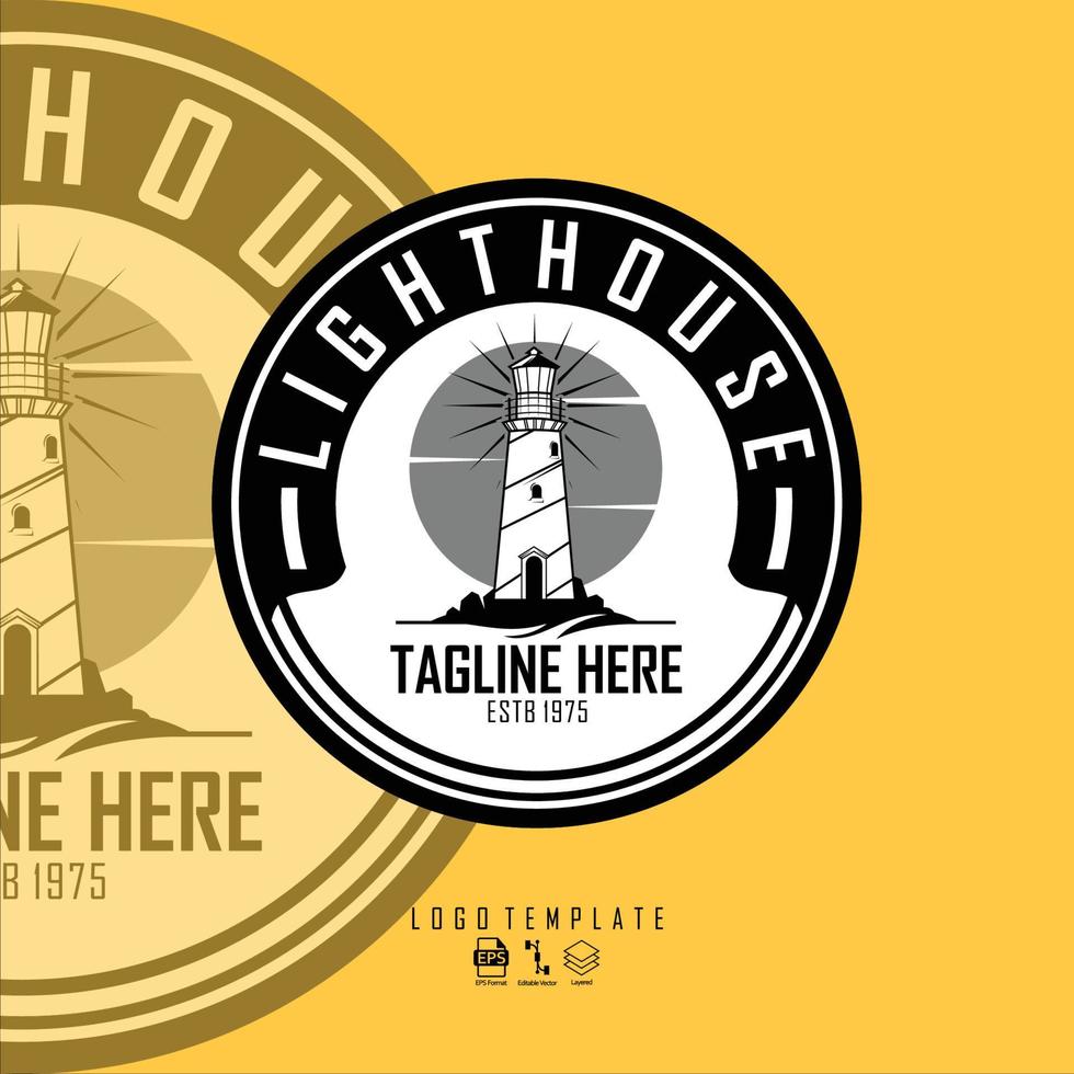 modèle de logo de phare vecteur