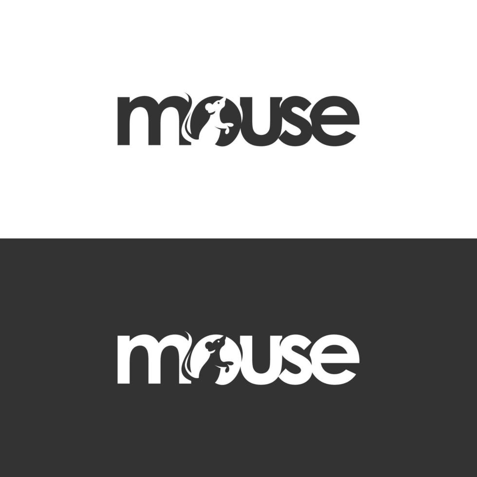 souris typographie logo texte espace négatif vecteur