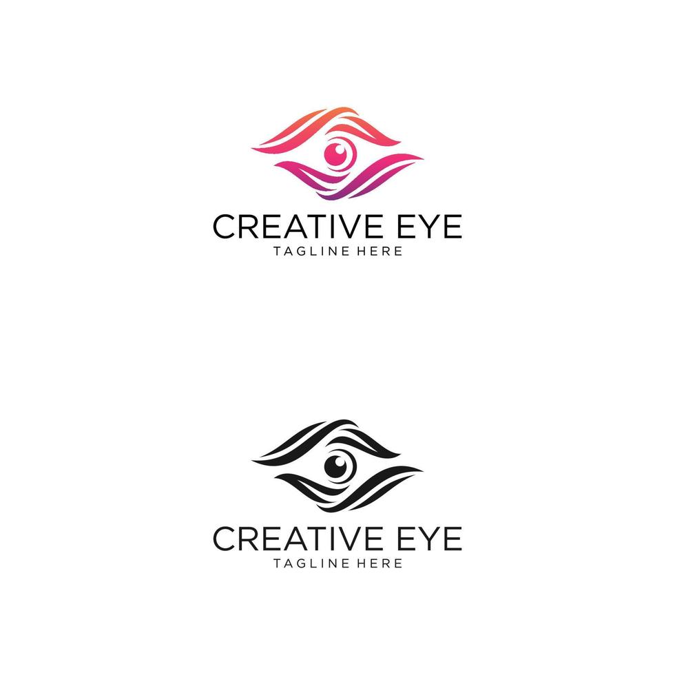 modèle de vecteur de conception de logo d'oeil. icône multimédia colorée. concept de logo de vision créative.