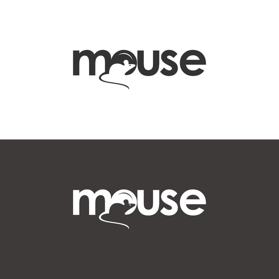 souris typographie logo texte espace négatif vecteur