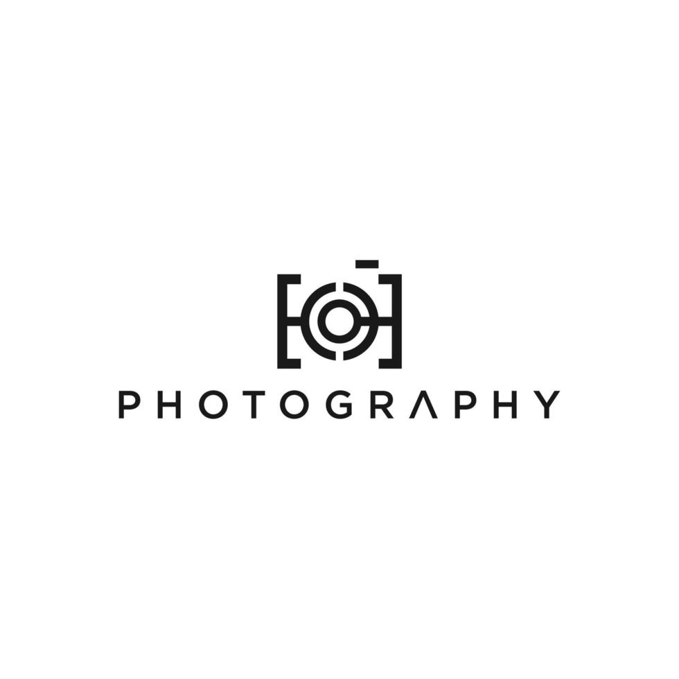 studio de photographie de modèle de logo, photographe, photo. entreprise, marque, image de marque, entreprise, identité, logotype. style épuré et moderne vecteur