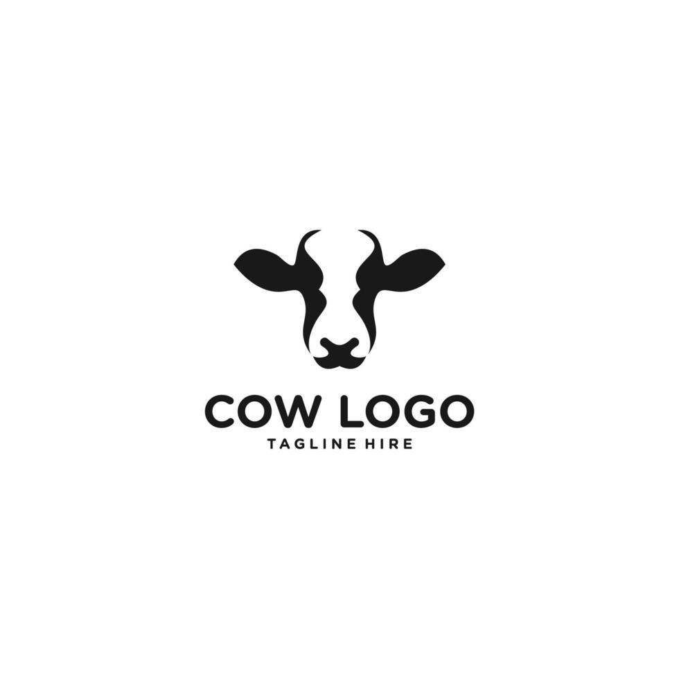 création de logo de vache ou de taureau. symbole d'icône de steak, de viande ou de lait créatif vecteur