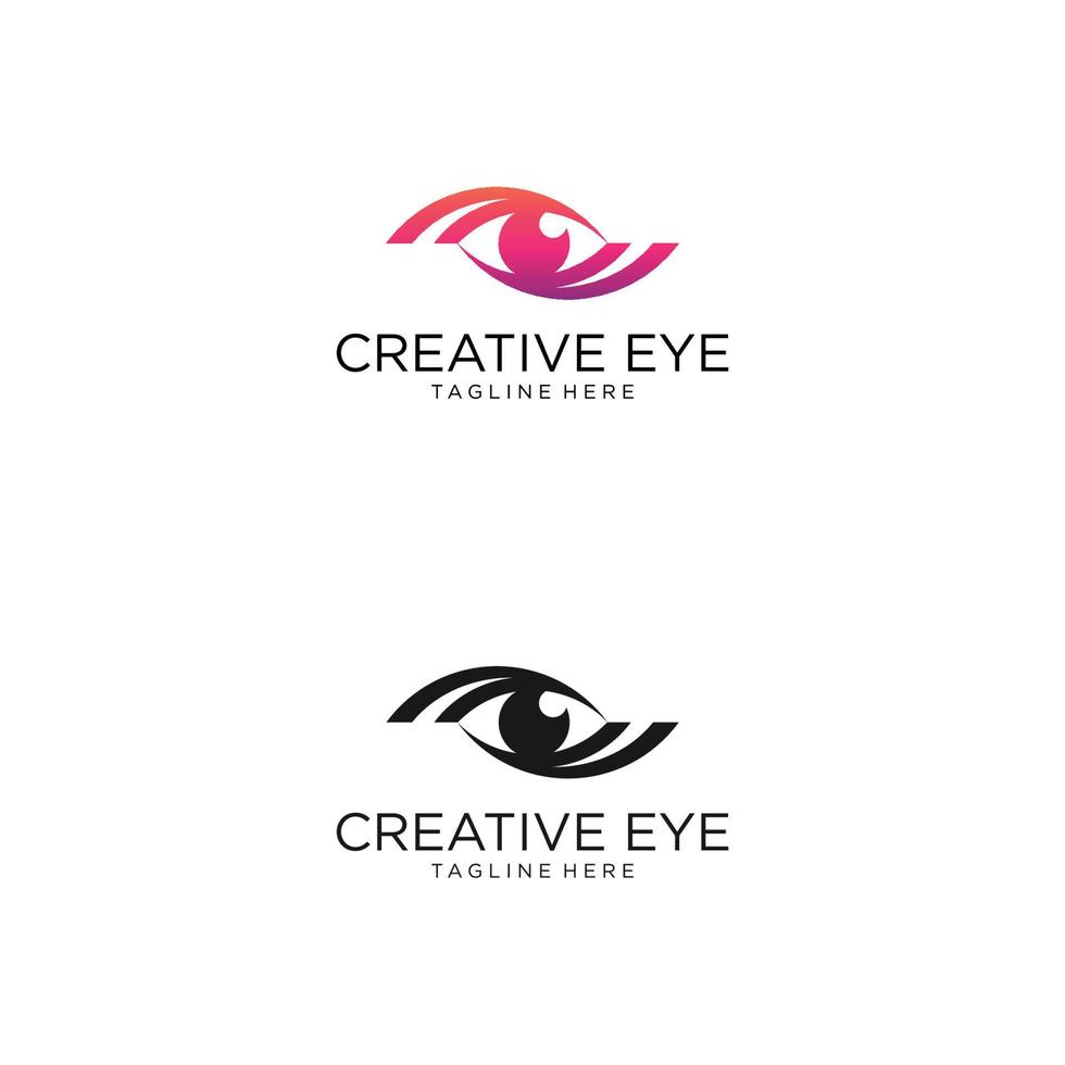 modèle de vecteur de conception de logo d'oeil. icône multimédia colorée. concept de logo de vision créative.