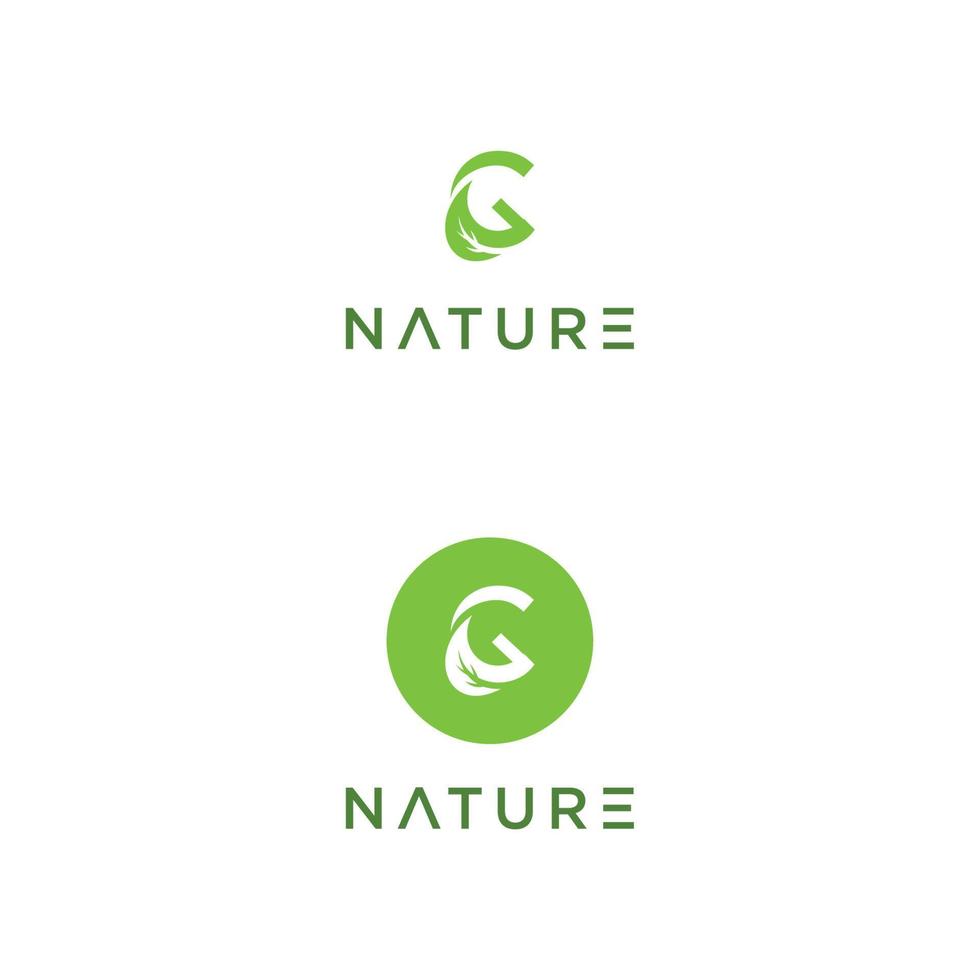 concept de conception de logo icône feuille lettre g vecteur