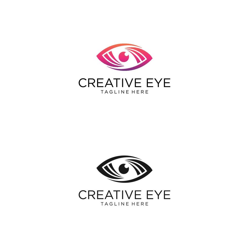 modèle de vecteur de conception de logo d'oeil. icône multimédia colorée. concept de logo de vision créative.