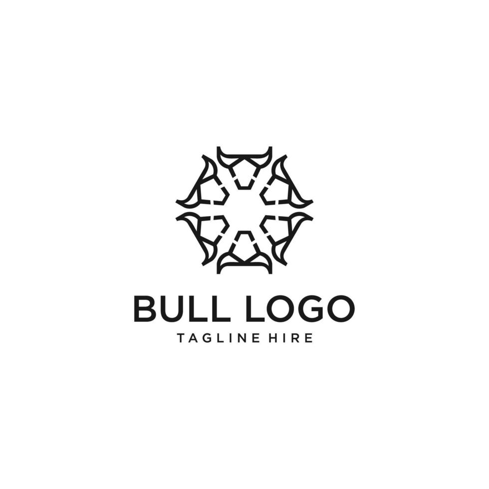 modèle de logo icône vecteur tête de taureau