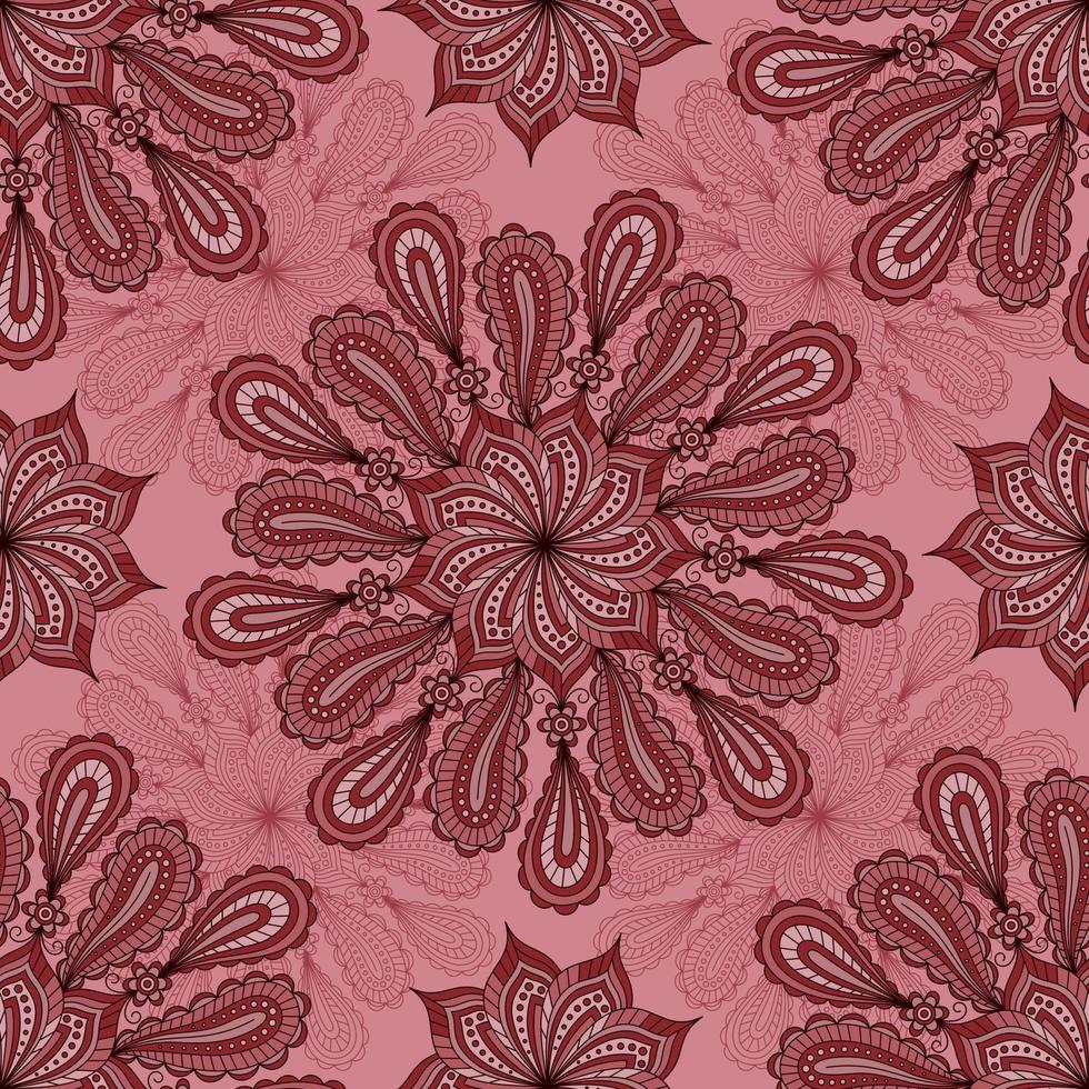 fond rouge vectorielle continue avec ornement paisley vecteur