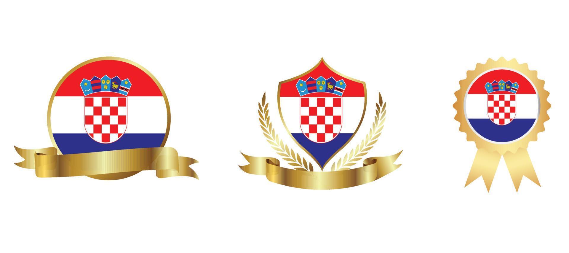 icône du drapeau de la croatie. jeu d'icônes Web. collection d'icônes à plat. illustration vectorielle simple vecteur