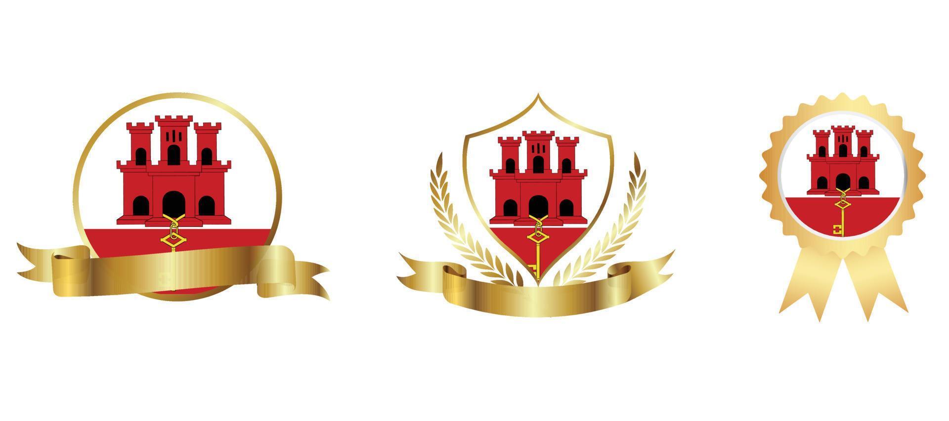 icône du drapeau de gibraltar. jeu d'icônes Web. collection d'icônes à plat. illustration vectorielle simple. vecteur
