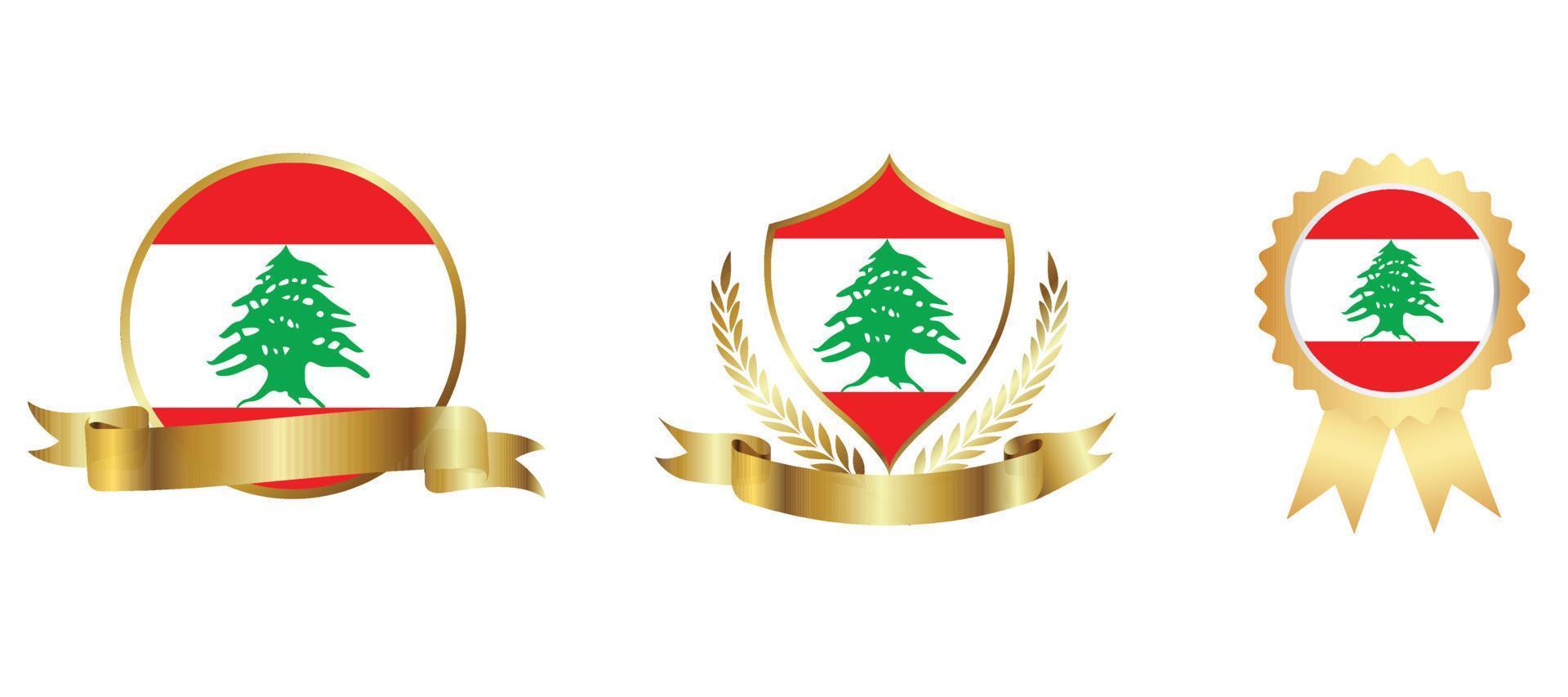 icône du drapeau du liban. jeu d'icônes Web. collection d'icônes à plat. illustration vectorielle simple. vecteur