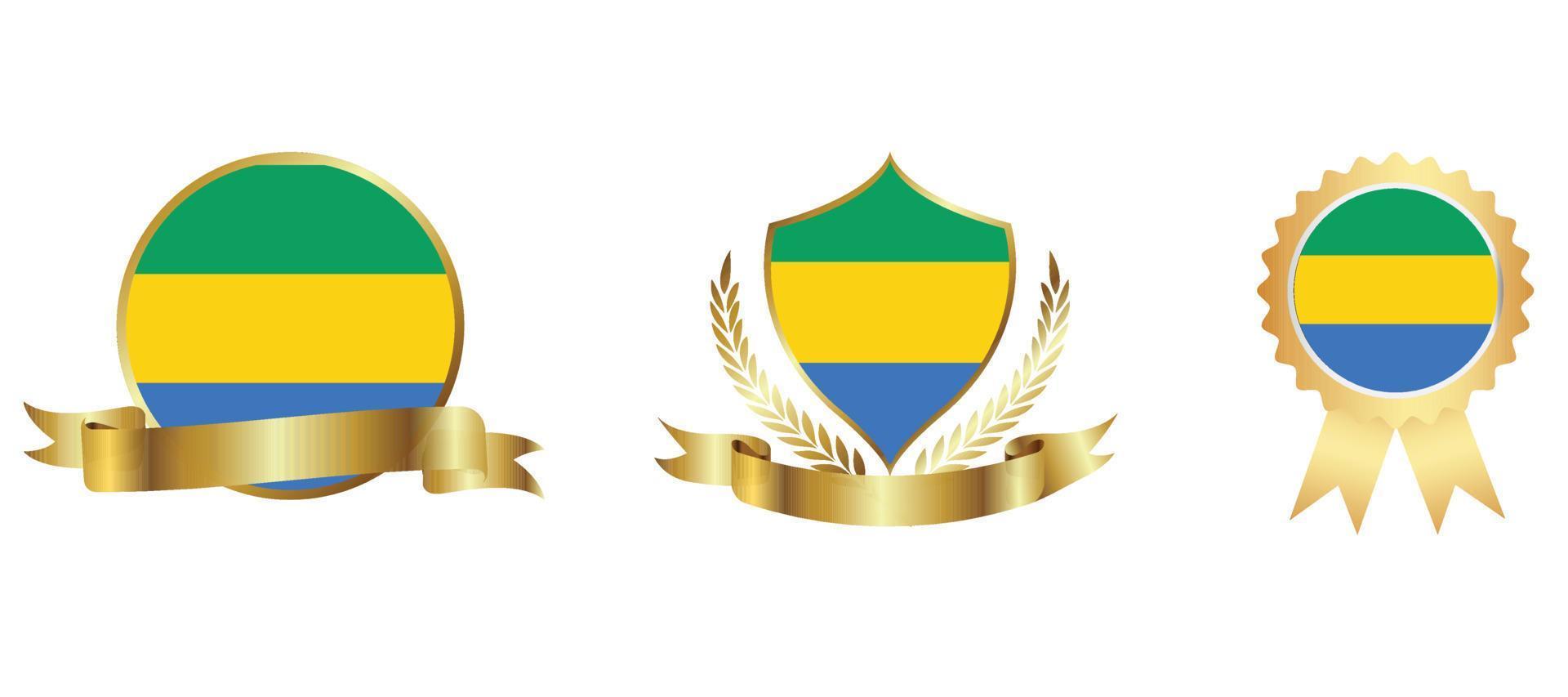 icône du drapeau gabonais. jeu d'icônes Web. collection d'icônes à plat. illustration vectorielle simple. vecteur