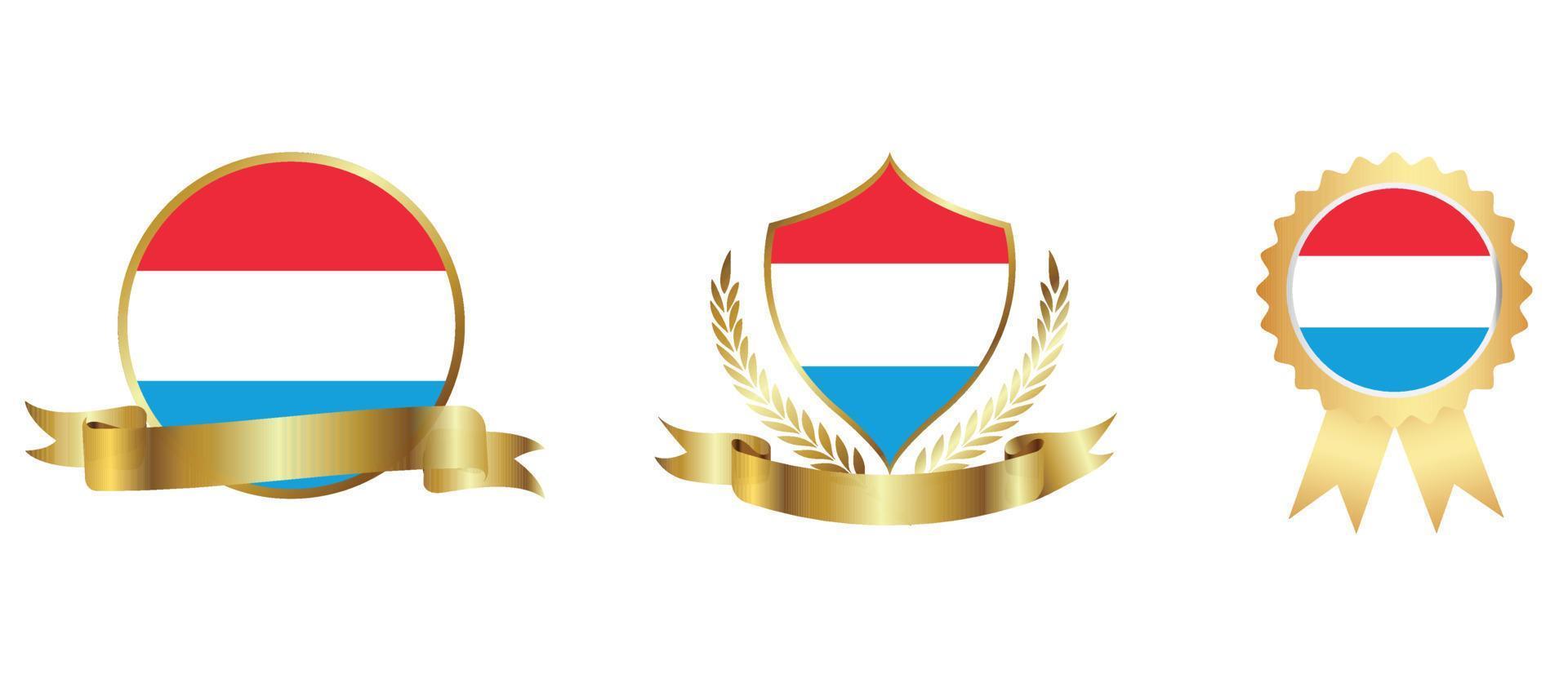 icône du drapeau luxembourgeois. jeu d'icônes Web. collection d'icônes à plat. illustration vectorielle simple. vecteur