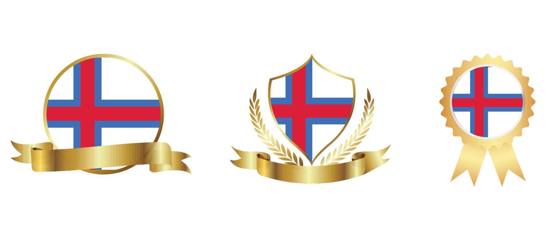 icône de drapeau des îles féroé. jeu d'icônes Web. collection d'icônes à plat. illustration vectorielle simple. vecteur
