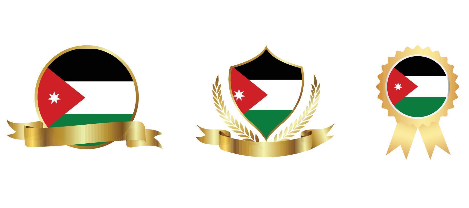 icône du drapeau jordanien. jeu d'icônes Web. collection d'icônes à plat. illustration vectorielle simple. vecteur