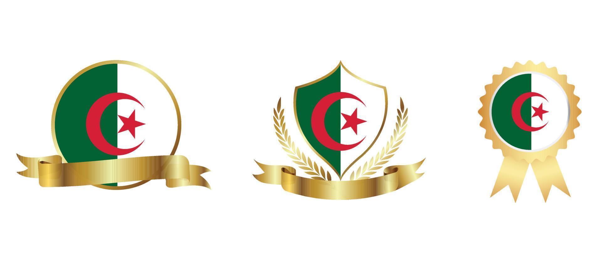 icône du drapeau de l'algérie. jeu d'icônes Web. collection d'icônes à plat. illustration vectorielle simple. vecteur