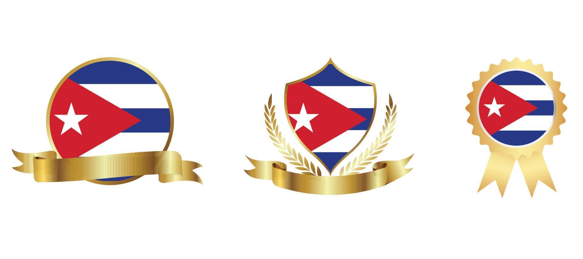 icône du drapeau cuba. jeu d'icônes Web. collection d'icônes à plat. illustration vectorielle simple vecteur