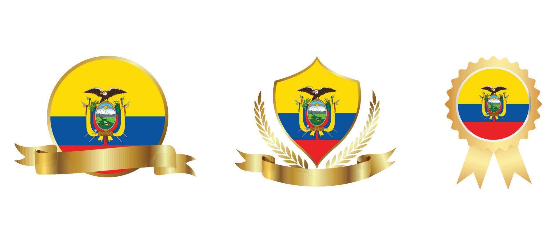 icône du drapeau de l'équateur. jeu d'icônes Web. collection d'icônes à plat. illustration vectorielle simple. vecteur