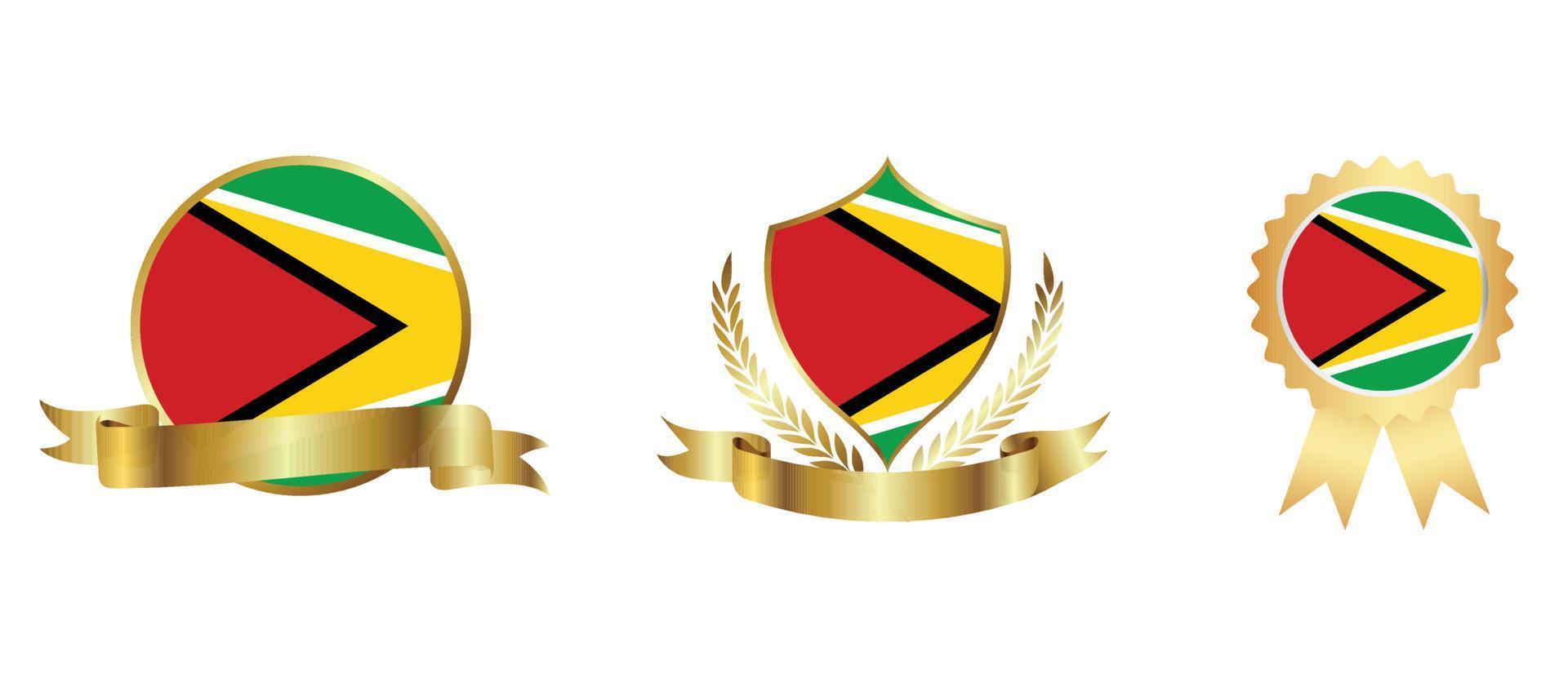 icône du drapeau de la guyane. jeu d'icônes Web. collection d'icônes à plat. illustration vectorielle simple. vecteur