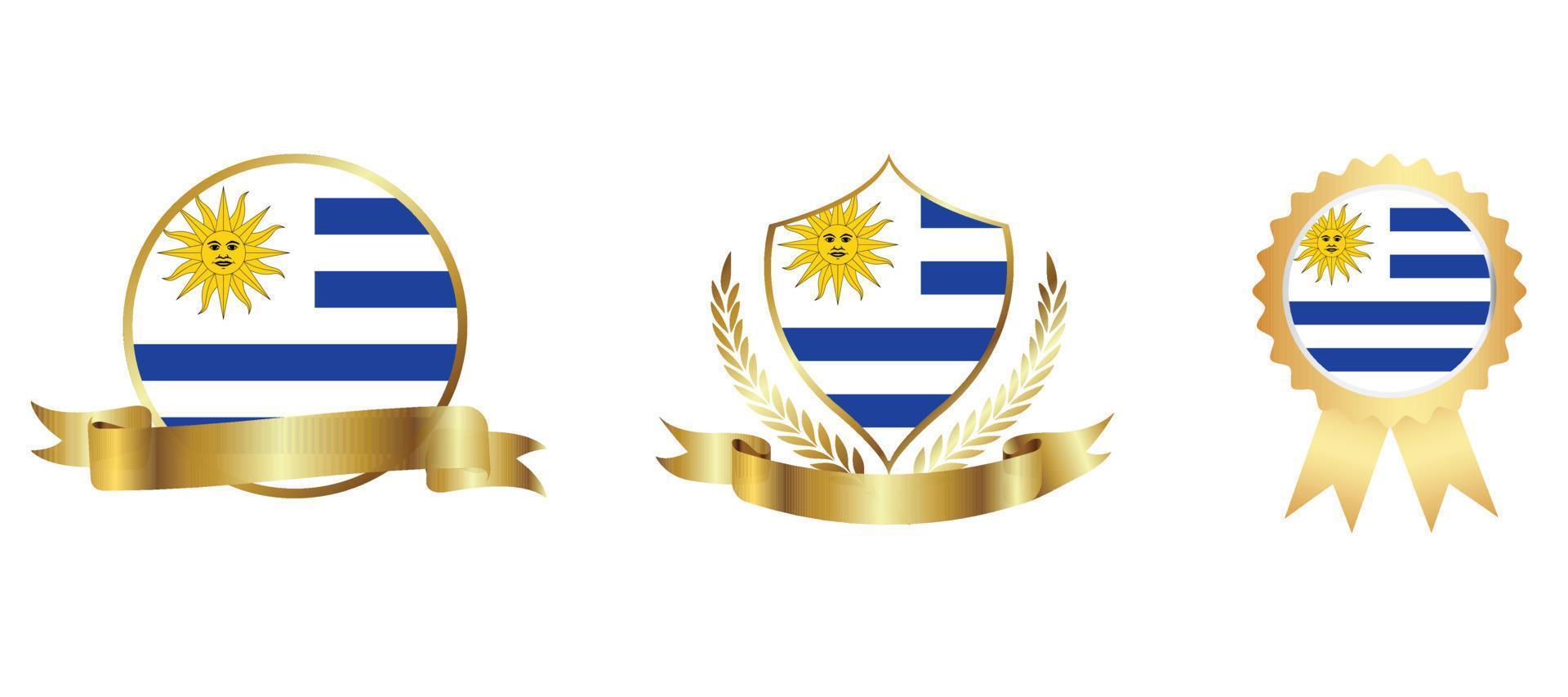 icône du drapeau de l'uruguay. jeu d'icônes Web. collection d'icônes à plat. illustration vectorielle simple. vecteur