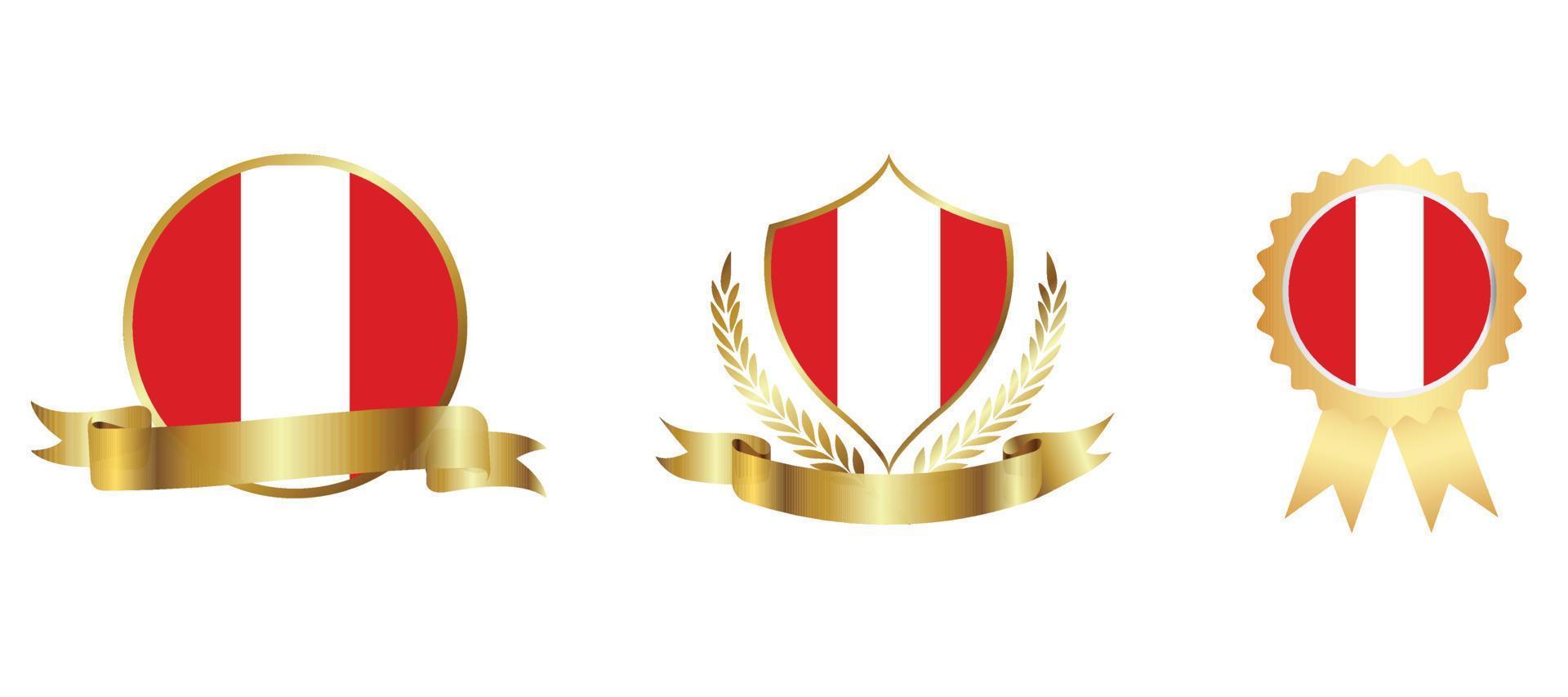 icône du drapeau du Pérou. jeu d'icônes Web. collection d'icônes à plat. illustration vectorielle simple. vecteur