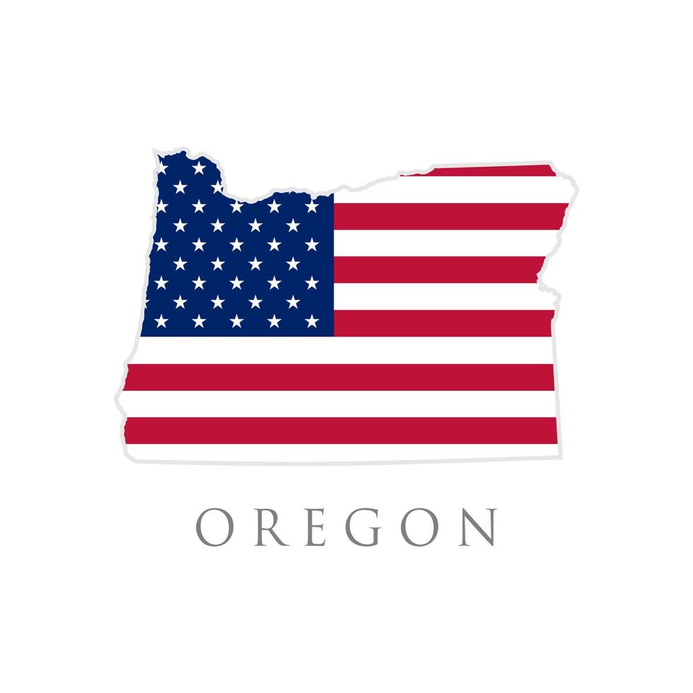 drapeau des Etats Unis. forme de carte de l'état de l'oregon avec drapeau américain. illustration vectorielle. peut être utilisé pour le jour de l'indépendance des états-unis d'amérique, le nationalisme et l'illustration du patriotisme. conception de drapeau des etats unis vecteur