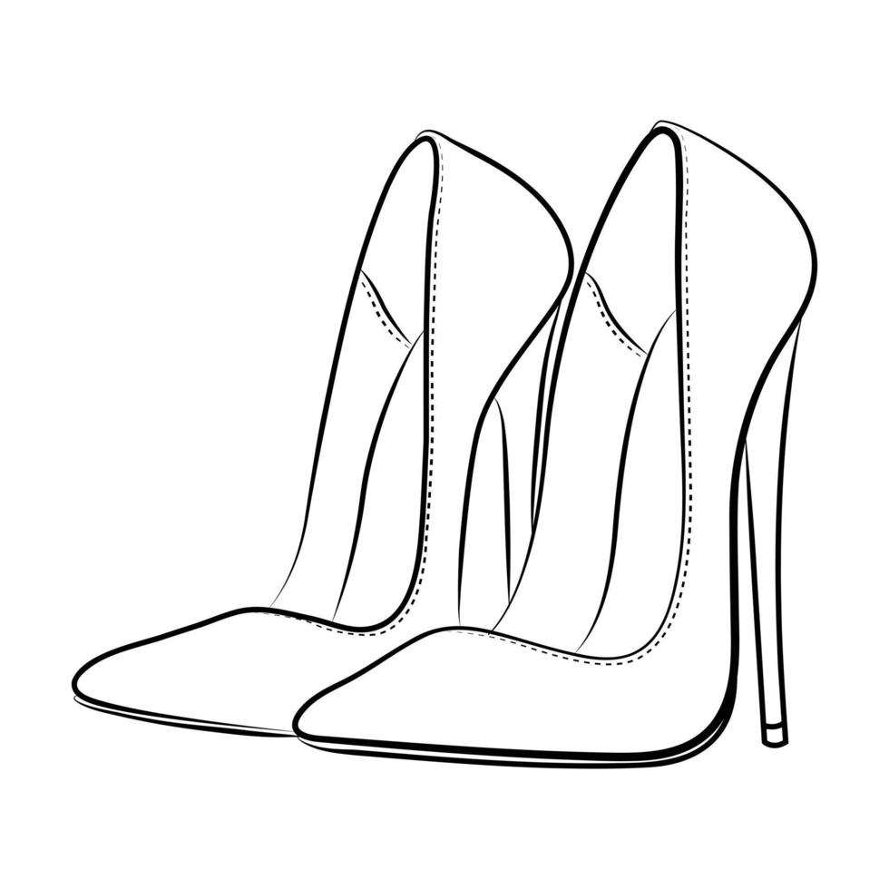 talons hauts contour stype élément de conception de vecteur, illustration vecteur