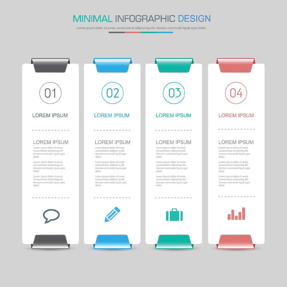 Éléments infographiques avec icône d'entreprise sur le processus d'arrière-plan en couleur ou les étapes et les diagrammes de flux de travail des options, élément de conception vectorielle eps10 illustrationirh vecteur