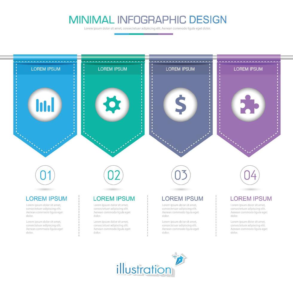 éléments infographiques avec icône d'entreprise sur le processus d'arrière-plan en couleur ou les étapes et les diagrammes de flux de travail des options, illustration de l'élément de conception vectorielle eps10 vecteur