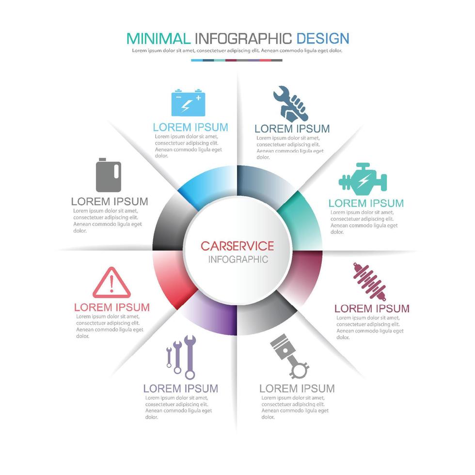 modèle d'infographie d'entreprise le concept est une étape d'option de cercle avec une icône en couleur peut être utilisé pour la présentation d'entreprise de diagramme d'infographie ou le web, illustration d'élément de conception vectorielle vecteur