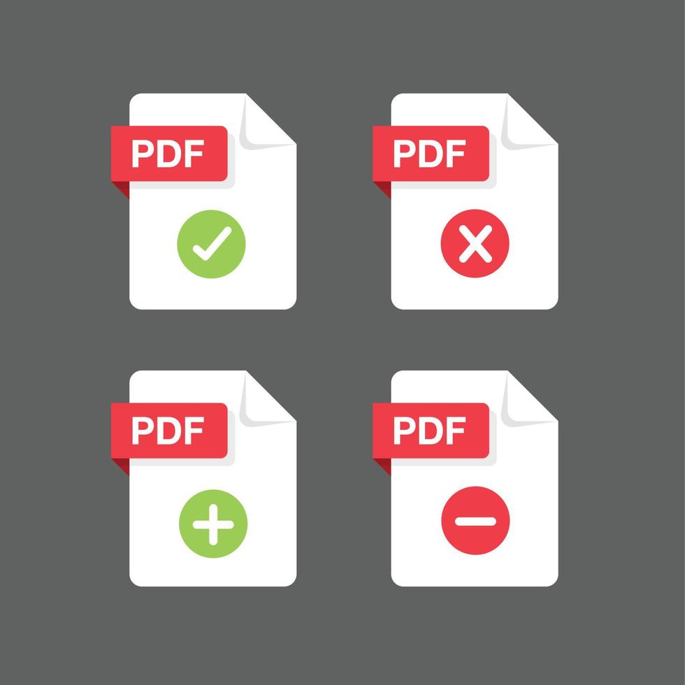 conception à plat avec téléchargement de fichiers pdf télécharger un document, une icône, un jeu de symboles, une illustration d'élément de conception vectorielle vecteur