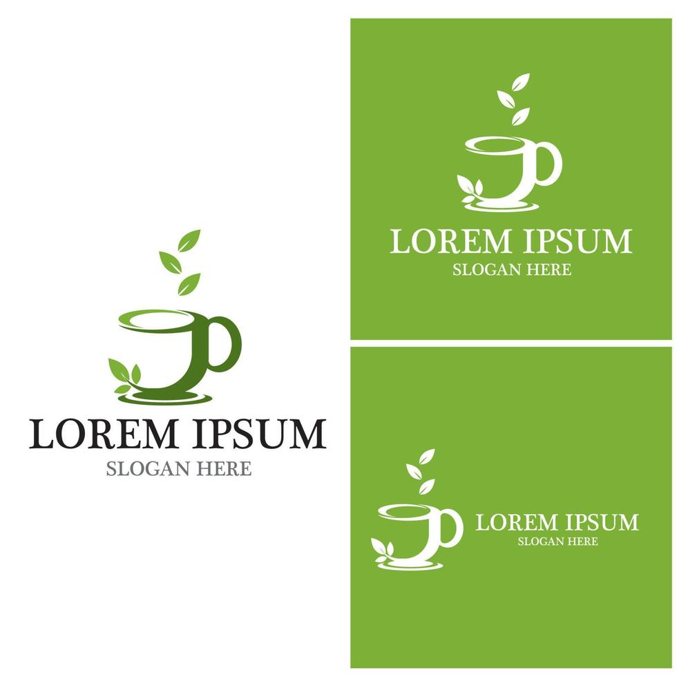 icône de thé vert et modèle de vecteur de symbole