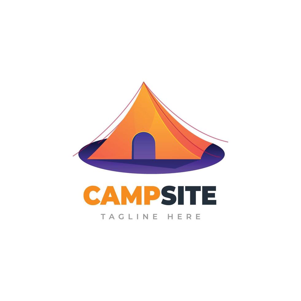 modèle de logo de camping vecteur