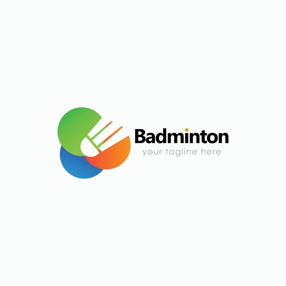 modèle de logo de badminton vecteur
