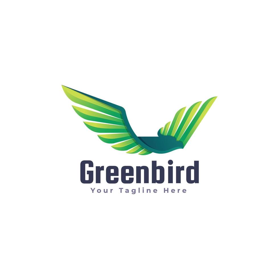 création de modèle de logo oiseau vert vecteur