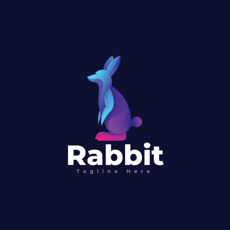 modèle de logo de lapin vecteur