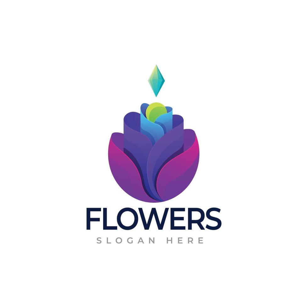 modèle de logo de fleurs vecteur