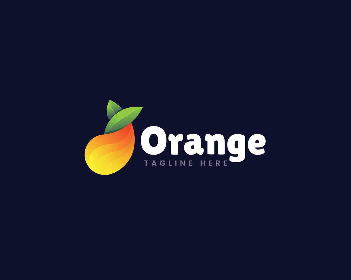 modèle de logo orange frais vecteur