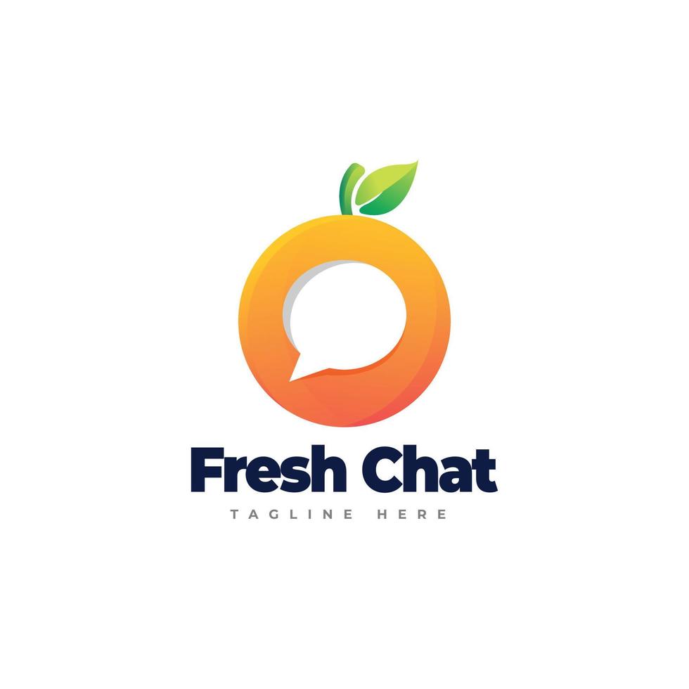 modèle de logo de chat orange frais vecteur