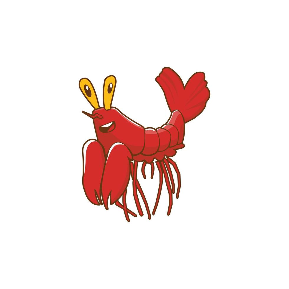 conception d'illustration vectorielle de dessin animé mignon de homard rouge vecteur